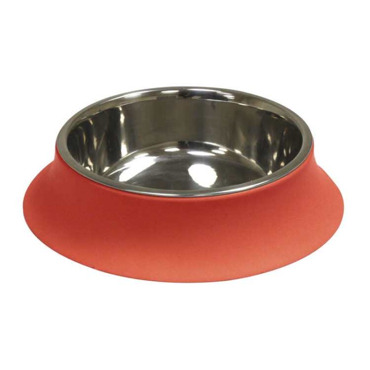 STEEL BOWL SILICONE RED 520ml / 14cm