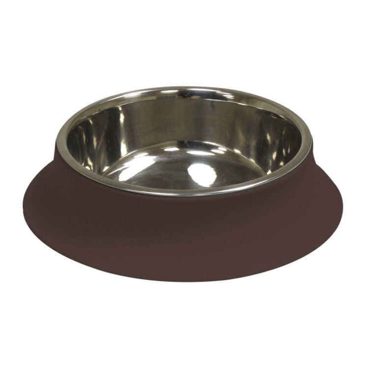 STEEL BOWL SILICONE BROWN 520ml/14cm