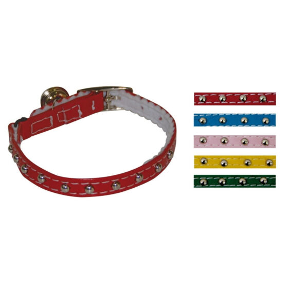 LEATHERETTE CAT COLLAR WITH STUDS