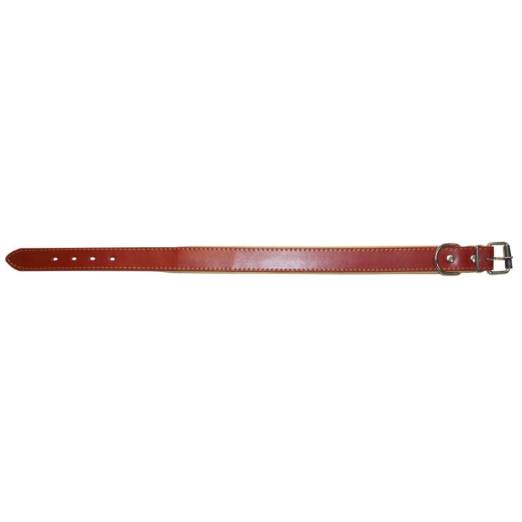 LEATHER LINED COLLAR CLASS 46CM 2,0MM BROWN .