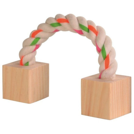 WOOD NIBBLER WITH ROPE 3X3X20 cm