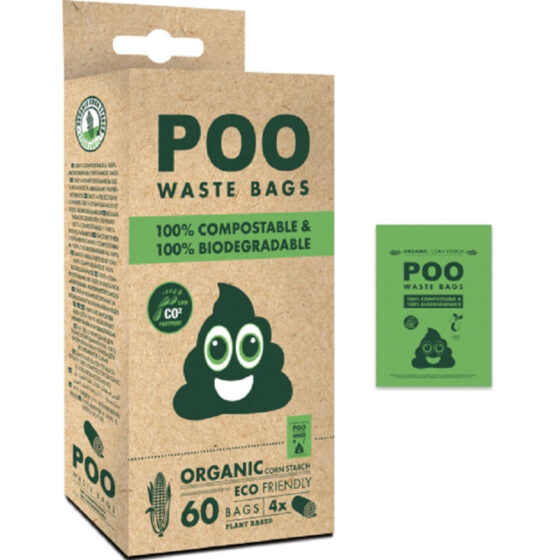 MPETS ΣΑΚΟΥΛΕΣ ΥΓΙΕΙΝΕΣ Poo 100% Compostable & Biodegradable (60 bags)