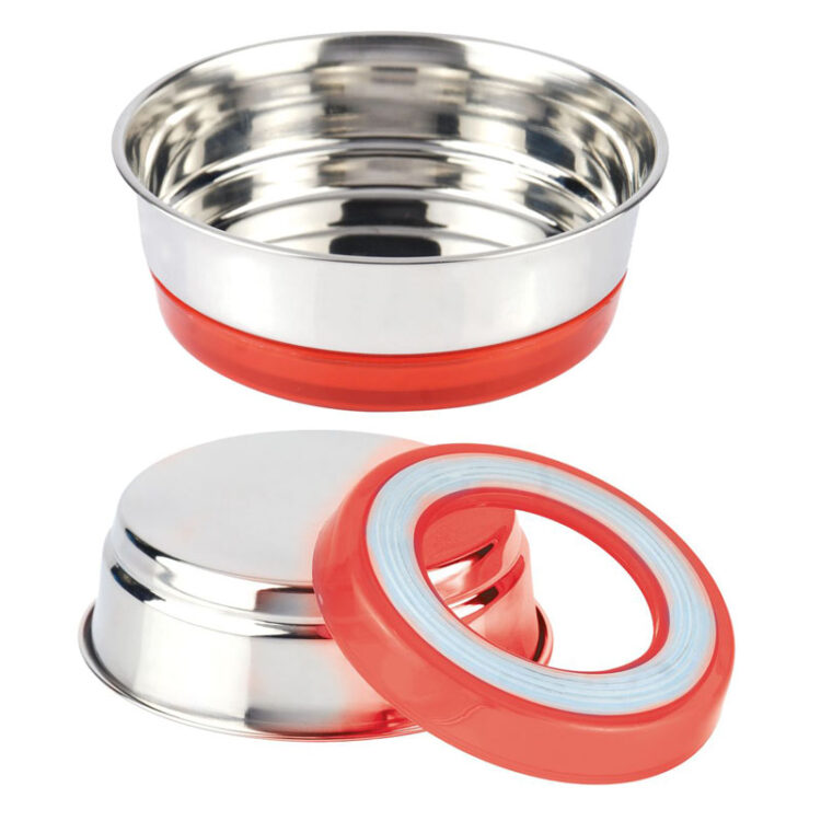 STEEL BOWL FLUO RED 470 ml.